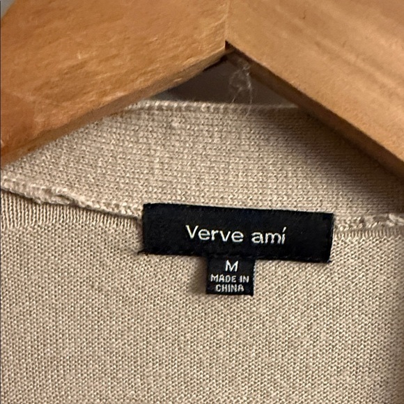 Verve Ami Light Tan Open Front Cardigan - Picture 2 of 6